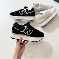 在飛比找Yahoo!奇摩拍賣優惠-NEW BALANCE 574 NB 厚底 增高 黑白 米白