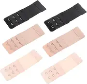 [CALLARON] 6Pcs Women's Extension Straps Adjustable Elastic Band Extenders with Stainless Steel Hooks for Enhanced for Bras and Bodysuits Skin Almond