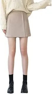 [ERTYUIO] Skirt Shorts for Womenwoolen Pleated Skirt Short Skirt Female High-Waist A-Line Skirt Anti-Glare