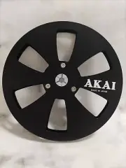 A pair 7" Black AKAI 1/4" Aluminium Empty Tape Reels For R2R Tape Recorders
