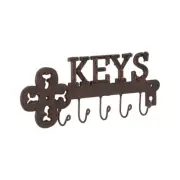 Willow & Silk Metal 30cm Skeleton 'Keys' Coat/Scarf 5-Hook Wall Hanger/Organiser
