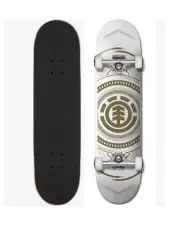 Element Skateboard Complete Hatched White Gold 8" Pre-Assembled (gong)