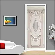 Door Stickers Simulation Door Sticker Dilapidated Iron Gate Decals Mural Removable 3D Poster Wallpaper Bedroom Living Room Decor(C,77x200cm)