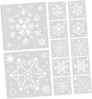 ARTIBETTER 2 Sets Reusable Snowflake Stencils for Crafts Winter Geometric Templates for Painting Boxes Windows Walls Home Decor Portable Easy to Clean Design