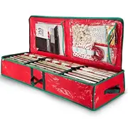 Wrapping Paper Organizer Storage Bag Heavy Duty - Christmas Storage Organizer for Wrapping Paper and Gift Bag Storage - Wrapping Paper Storage Container - Holi