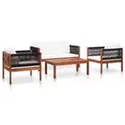 4 Piece Solid Acacia Wood Garden Lounge Set Outdoor Daybed Seating vidaXL