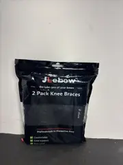 JLebow 2 Pack Knee Braces Compression Sleeves Black L NEW