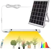 Bright Solar Powered Grow Light with Batteries Full Spectrum Growing LED Lamp fo