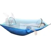 Camping Hammock - Portable Hammock with Gnat Net, 9x5FT Automatic Setup Camping Family Shelter, Travel Backpacking Hammock Tent for Outdoor, Hiking and Picnic