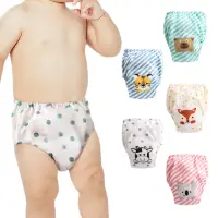 在飛比找momo購物網優惠-【JoyNa】寶寶紗布學習褲7層尿褲兒童隔尿褲拉拉褲(6件入