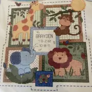 Dimensions Counted Cross Stitch Kit Savannah Birth Record Jungle Theme Baby
