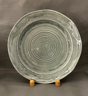 Pier 1 Imports "MIDORI" Stoneware / Crackle 10 1/2" Dinner Plate(s) Grey Gray