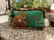 Knitted Christmas Pillow Santa Stop Here From Hobby Lobby