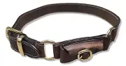Leather Belt, Double Ring with Knife Pouch Leather Hobble Belt (Brace Buckles)