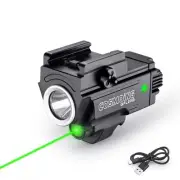 800 Lumen Rechargeable Red Laser Rail Gun Weapon Pistol Light Flashlight Combo