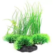 Aquarium Plastic Emulational Artificial Plant Grass Decoration Green 20cm Height