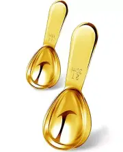 Coffee Scoop Gold 2 Tbsp 1 Tbsp Stainless Steel Measuring Coffee Spoon for Gr...