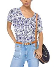 Gerard Darel Graciella Linen and Cotton Tee