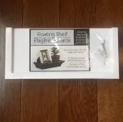 Small White Floating Shelf PVC Plastic Mini Wall Ledge Organizer Holds 5 lbs 9x4