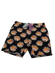 Peter Alexander Mens Pyjama Shorts Size 2XL Rugrats Black Elastic Waist BNWT