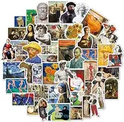 TAVVKE 50 Pcs Retro Oil Painting Style Sticker Pack, Aesthetic Decorative Wateproof Vinyl Stickers Decals for Laptop Computer Waterbottle Hydroflasks Luggage Helmet Phone Cup Cooler