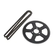 25H 68 T Tooth Rear Sprocket + Chains Fit for 49CC Mini Small Sports Car Pocket Bike 2 Stroke Off-Road Motorcycle as shown