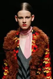 PRADA F/W 2014 RUNWAY Pink Silk Skinny SCARF ~NWT~
