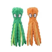 Colorful Octopus Dog Toys 2 Pack Squeaky Crinkle No Stuffing Plush for Dogs