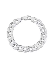 Italian Silver Flat Curb Chain Bracelet