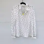 Boden Bronwyn Ruffle Polka Dot Blouse