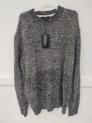 NWT Ted Baker London HEXHAMM Long Sleeve Crewneck Sweater Sz 2XL Gray $199 3C498