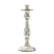 MacKENZIE CHILDS STERLING CHECK ENAMEL CANDLESTICK LARGE BNIB
