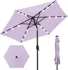 7.5Ft Outdoor Solar Market Table Patio Umbrella for Deck, Pool W/Tilt, Crank, LE