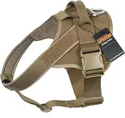 EXCELLENT ELITE SPANKER Tactical Dog Harness Patrol K9 Harness Service Dog Vest Military Dog Vest Working Dog Vest with Handle (Coyote Brown-S)