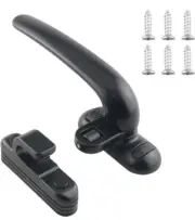 Aluminum Alloy Window Handle Casement Window Sliding Locks Black (Left Hand)