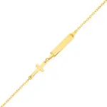 9ct Gold 16cm Trace I.d. Cross Bracelet