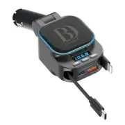 5 in 1 FM Bluetooth 5.3 Transmitter, Retractable Car Charger & Cables, Dual U...