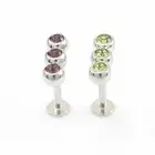Labret Jewelry Pack of 2 with Cubic Zirconia Design Perfect for Cartilage 14g