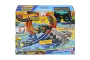 Hot Wheels - Monster Trucks Spiral Shark Smash Track Set With MEGA-WREX - Mattel