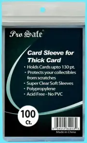 100 PRO SAFE THICK 130pt Soft CARD SLEEVES Pack Jersey Relic Patch Ultra Clear