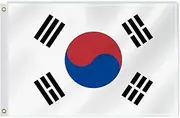 2×3 FT Korea Flag,60×90 Medium Size South Korean National Decor,Double Side Digital Printed 150D Polyester Banner With Canvas Header Brass Grommet