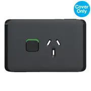 Clipsal Iconic Single Powerpoint 10A Skin Solid Edge Black