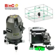 Green Beam 360 8 Line Cross Line Laser Level Rotary Self Leveling Li-ion Battery