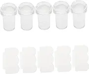 MERRYHAPY 5pcs Silicone Nail Art Stamper Set Professional Manicure Art Stamping Tools Scrapper for Birthday Party Halloween