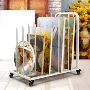 Art Canvas Boards Rack Large Art Storage Rack w/ Four Caster Wheels for 9 Boards