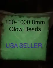 100-1000 Glow Beads 8mm Fishing Deep Drop Bottom Rig Saltwater