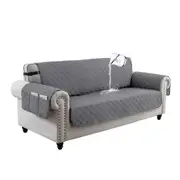 Sofa Slipcover Waterproof Couch Cover Non-Slip Sofa Cover for 1/2/3 Cushion Couch Seamless Whole Piece Fabric Furniture Protector for Pets Kids Children Dog Cat,Grey