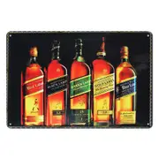 Red Label Black Gold Green Whisky Tin Metal Sign Rustic Look Vintage Man Cave