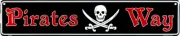Pirates Way Metal Street Sign 24x5 Embossed Skull Crossbones Sign USA SHIP