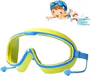 Continuoeny Goggles, HD Children's Large Frame Waterproof and Anti-Fog Swimming Goggles, No Leak Swim Goggles, Waterproof & Anti-Fog